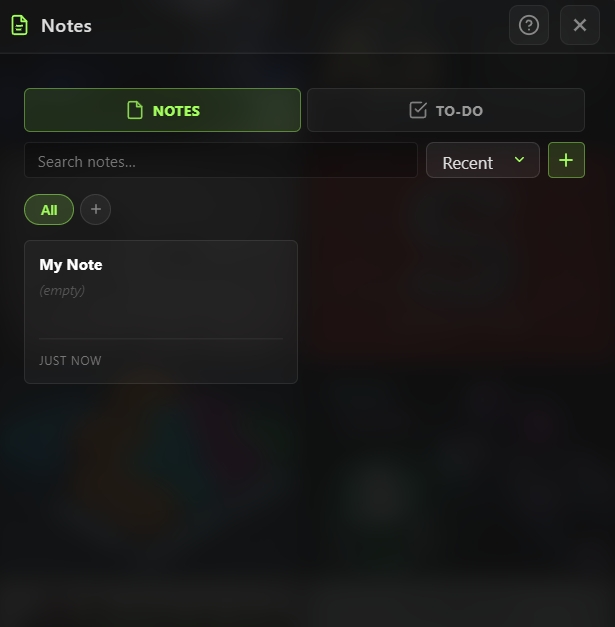 Notes screenshot 1